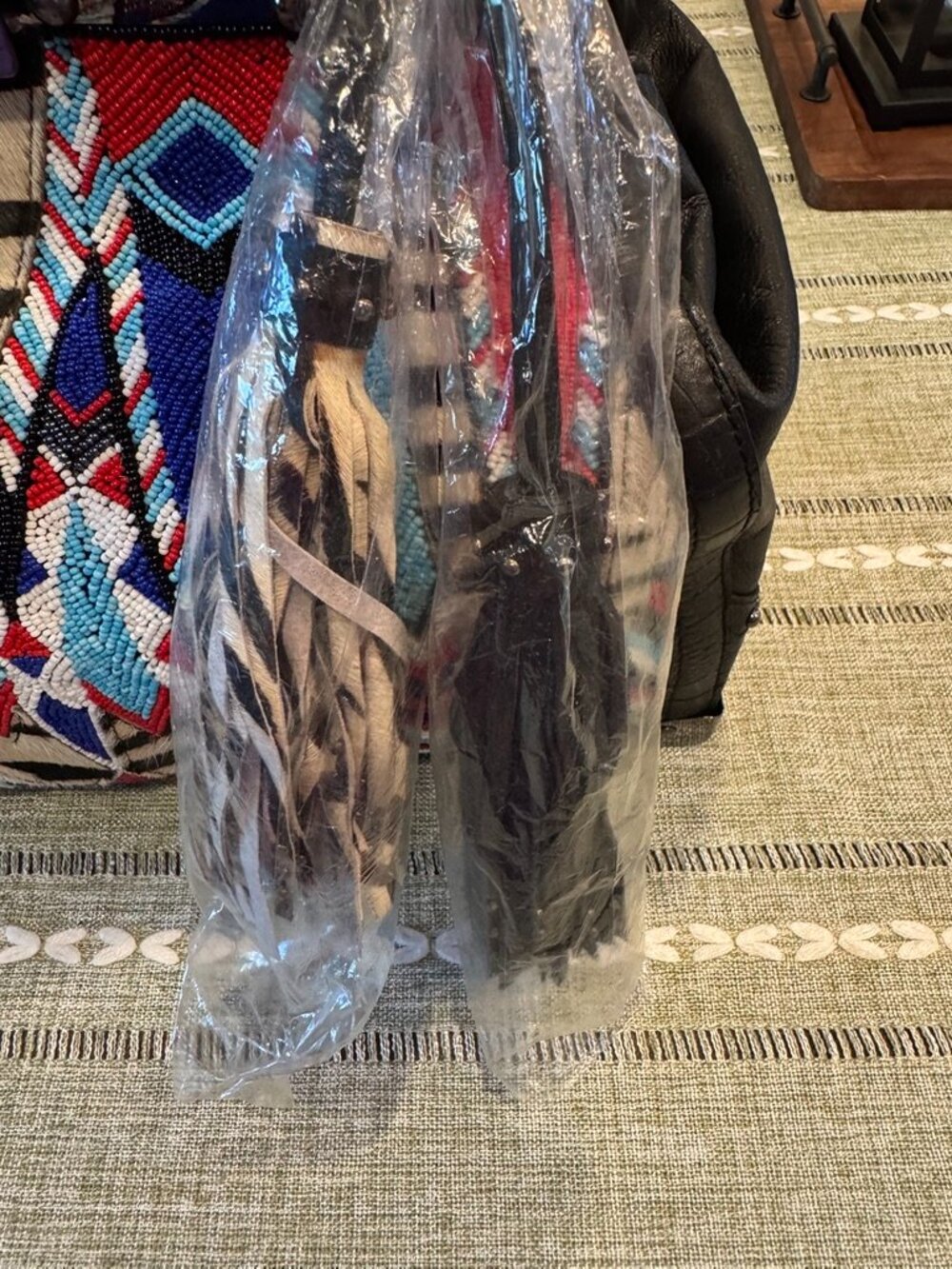 Sharif 1827 Couture Limited Ed Geometric Hand-Beaded Mixed Media Tote Bag NWT - Picture 12 of 16